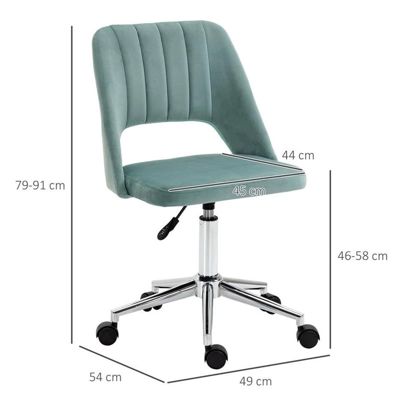 SEDIA DA UFFICIO IMBOTTITA ERGONOMICA GIREVOLE 49 X54 X 79-91 CM COLORE VERDE