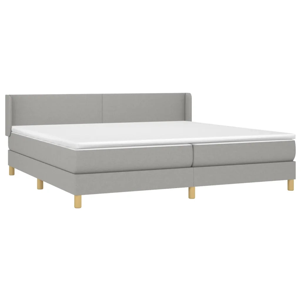 Giroletto a Molle con Materasso Grigio Chiaro 200x200cm Tessuto 3130137