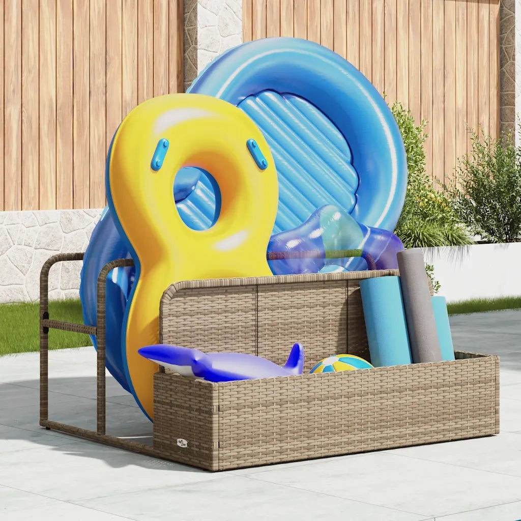 vidaXL Galleggiante a Bordo Piscina Beige 110x100x57 cm in Polyrattan