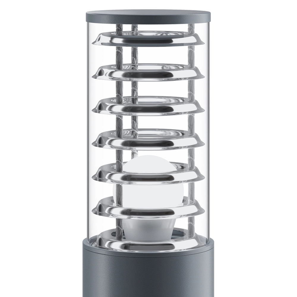 Lampione Per Esterno Moderno Alluminio Grigio 1 Luce E27 60W Ip54