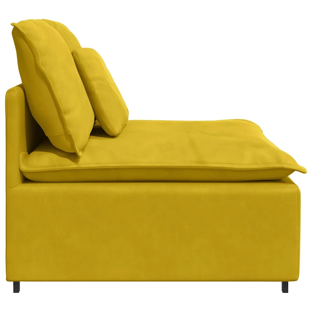 Modulo Centrale Divano Modulare con Cuscini Giallo 100 cm 4104435