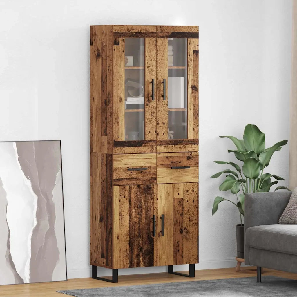 Credenza con cassetto 2 pcs Legno vecchio Legno multistrato
