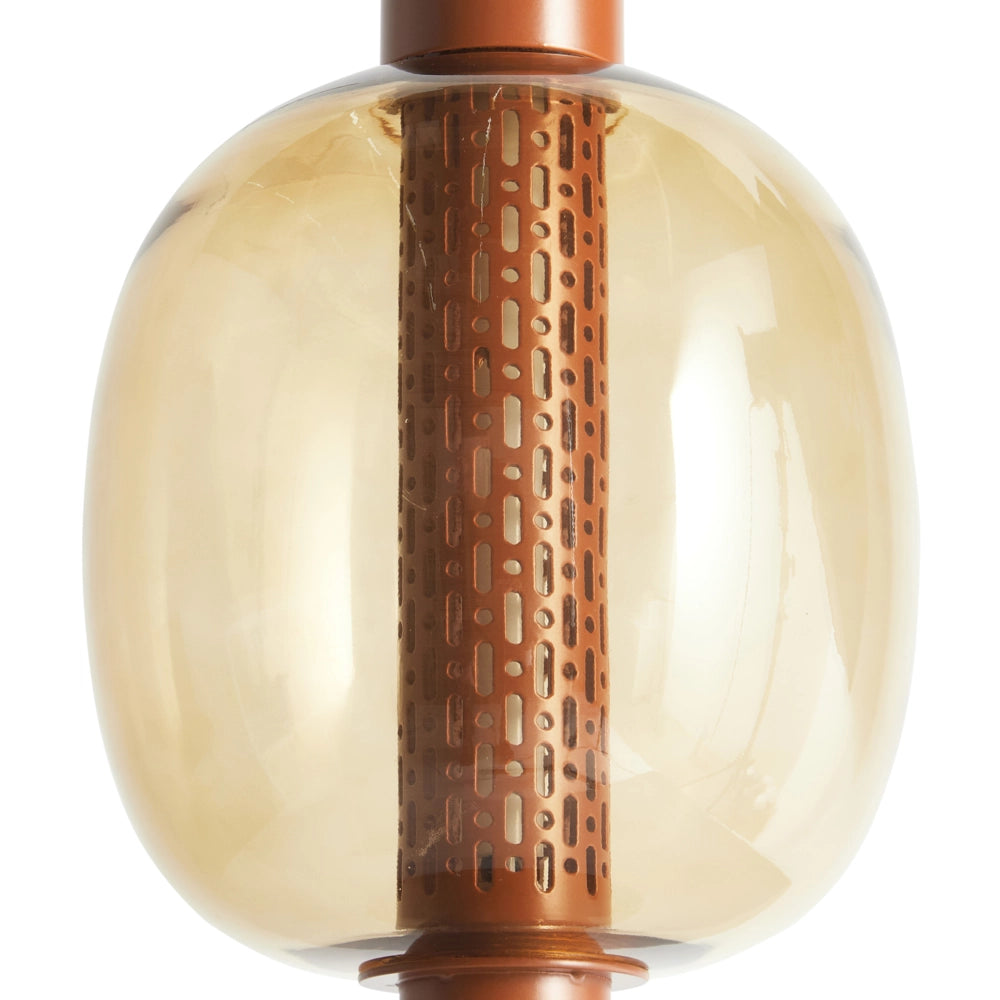 Lampada da tavolo a LED in alluminio con paralume in vetro marrone senza fili stile moderno