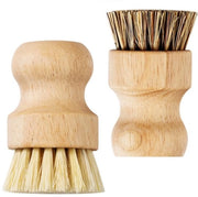 Set di spazzole per verdure e funghi in legno naturale - 2 pezzi - Spazzola per cucina - Spazzola morbida con setole naturali