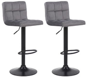 Set di 2 sgabelli bar Feni in velluto grigio