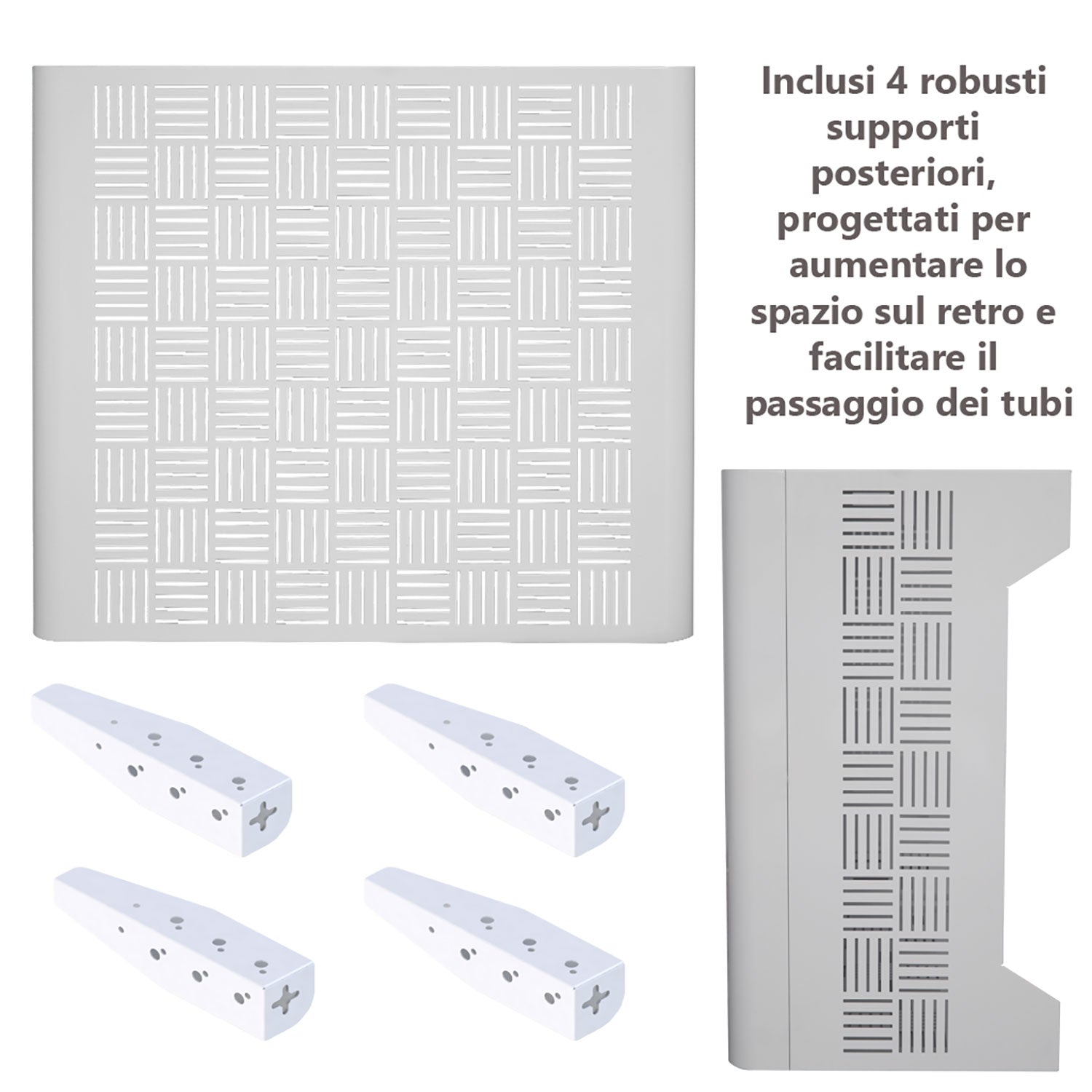 Copri Condizionatore da Esterno Medium 100x54/60x85 cm in Acciaio Zincato Bianco