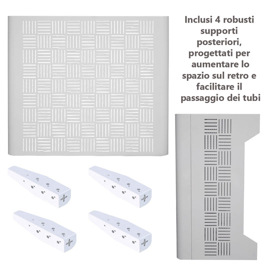Copri Condizionatore da Esterno Medium 100x54/60x85 cm in Acciaio Zincato Bianco