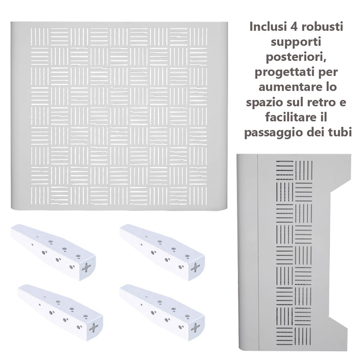 Copri Condizionatore da Esterno Medium 100x54/60x85 cm in Acciaio Zincato Bianco