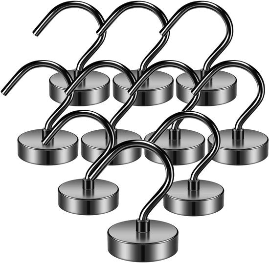 Set di Magneetti Extra Resistenti 10 kg - 10 pezzi - Magnetici Neodimio - Ganci Magnetici Grandi - Per Casa/Ufficio - Alta Capacità di Carico - Ganci Magnetici