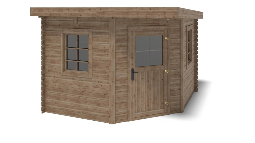 Casetta da giardino in legno - 8m2 - 3x3m - impregnata - 28mm - colore: marrone - DOM753 - ALTANKA
