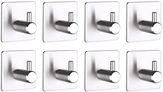8 forti chiodi adesivi, superficie in rilievo impermeabile e stile, chiodi adesivi per parete in acciaio inossidabile, adatti per cucine e bagni (colore: argento).