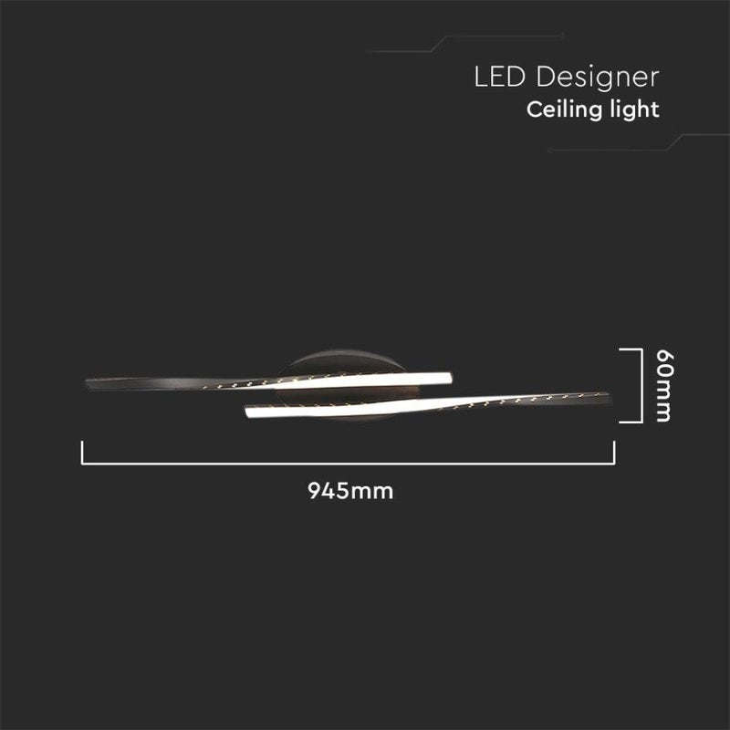 Plafoniera Lampadario LED dal Design Moderno 12W Colore Nero 945*60mm 3000K SKU-7001