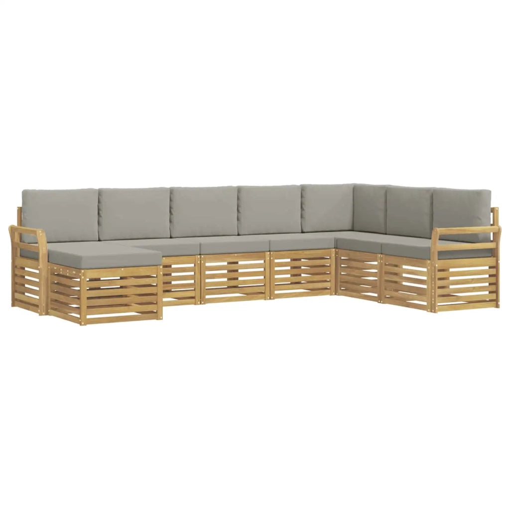 Set di divani da esterno 8 pcs Bianco e Grigio Chiaro 3392316
