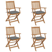 Sedie da Giardino Pieghevoli 4 pz con Cuscini Massello Acacia cod mxl 7749