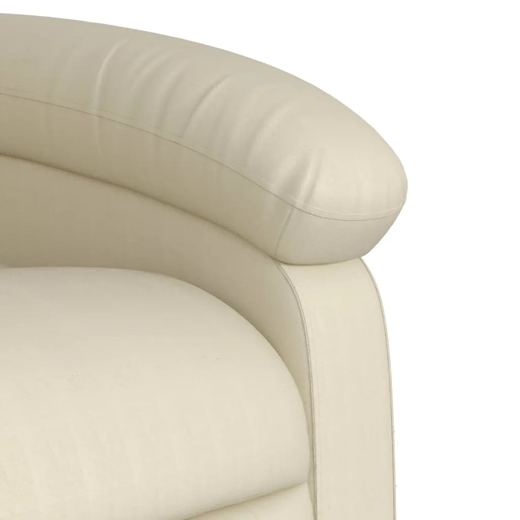 Divano Sedia-Poltrona reclinabile massaggiante in Similpelle Crema 960761