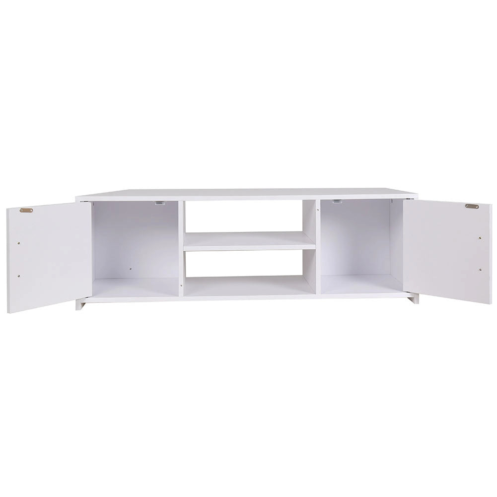 Mobile TV in Legno Mobiletto Televisione design Moderno Scomparti e Ante Bianco