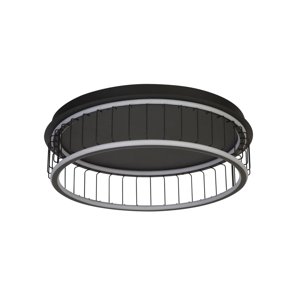 Plafoniera Contemporanea Circolo Alluminio Bianco Silicone Nero Led 46W 3000K