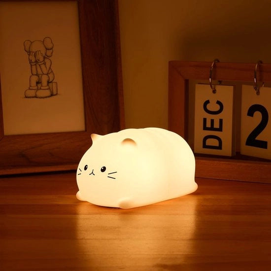 Lampada da Notte per Bambini - 7 Colori LED - Portatile - Silicone Kawaii Lampada da Notte