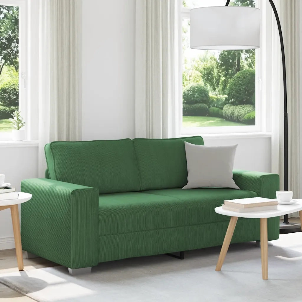 Divano Divanetto Verde Scuro 140cm Tessuto di Velluto a Coste