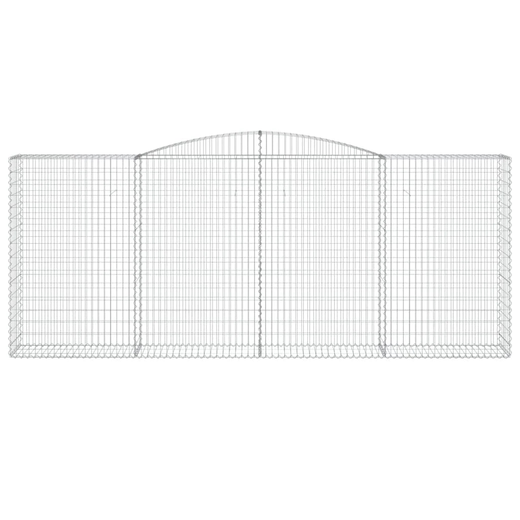 Set di 9 gabbioni ad arco per recinzioni a gabbia e muri di contenimento 400 x 50 x 160/180 cm ferro zincato argento 02_0041313