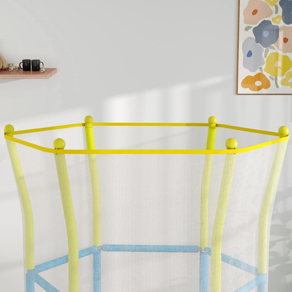 Trampolino per Bambini con Rete di Sicurezza ¨C zephmum ¨C 140cm ? Blu