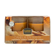 Trade Shop - Set Da 2 Candele Aromatiche In Cera Vegetale In Vaso Decorative Profumo Di Cannella 091019 -