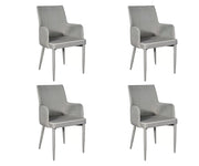 Set 4 sedie in tessuto grigio con bordo bianco misure l.55 h.89 p.54 hs.49 (904) - Mobili 2G