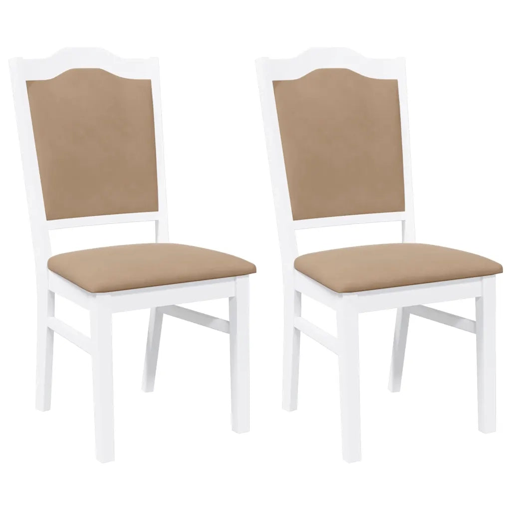 Sedie da Pranzo con Cuscini 2 pz Bianco Legno Massello di Hevea 4102470