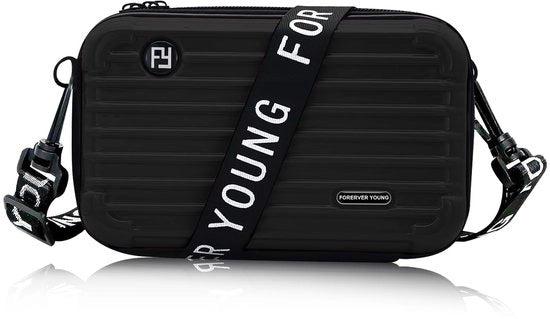 Mini borsa da viaggio per donna, borsa portatile per cosmetici, borsa impermeabile con cinturino a spalla, per oggetti personali e accessori (nero)