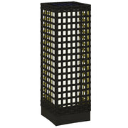 Lampada da Esterno Solare ¨C zephmum ¨C Rattan, Acciaio, 15.5x15.5x46 cm, Nero