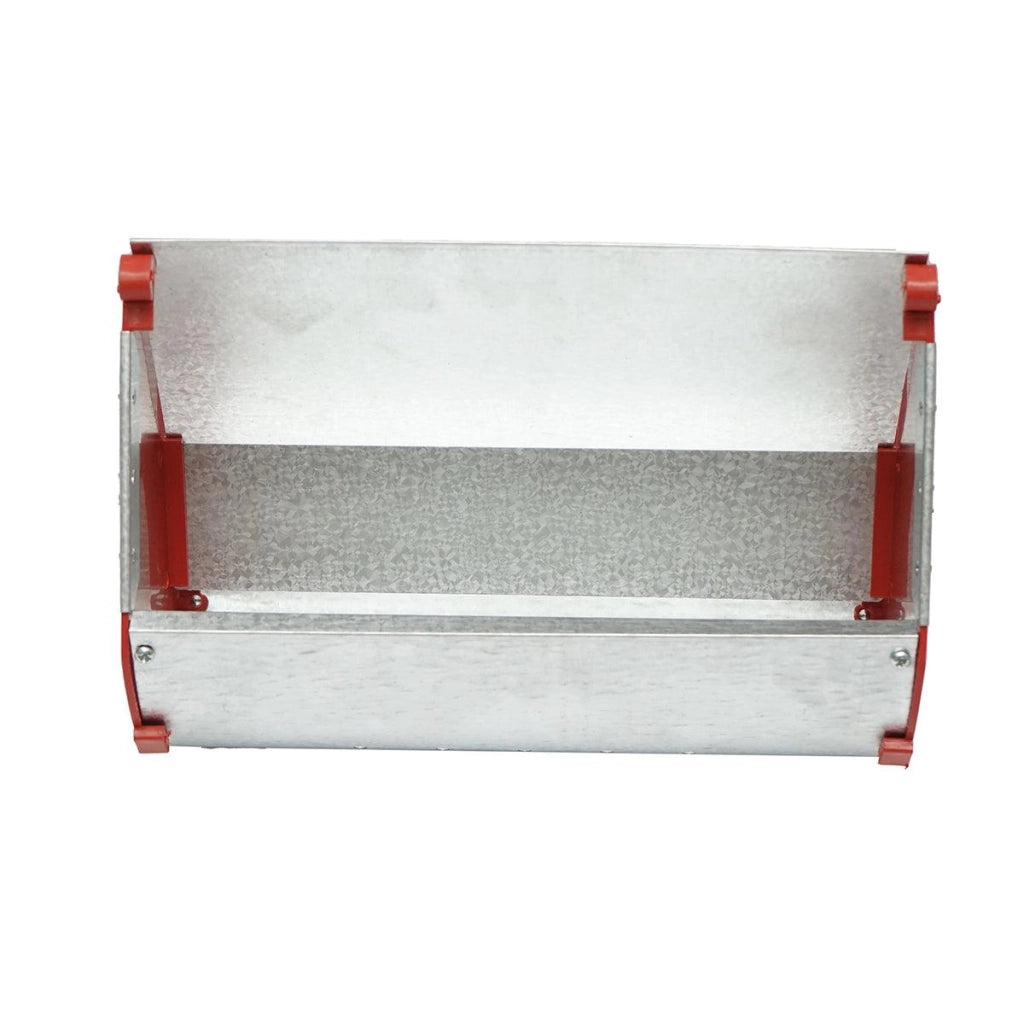 Mangiatoia per Conigli, 20 cm x 9 cm x 13 cm, Vasca in Lamiera Zincata, Parti Laterali in Plastica Rigida