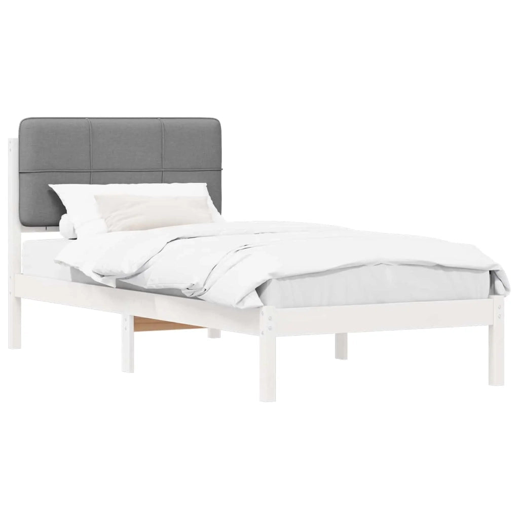 Letto con Testiera Rivestita Grigio chiaro 80 x 200 cm 878013