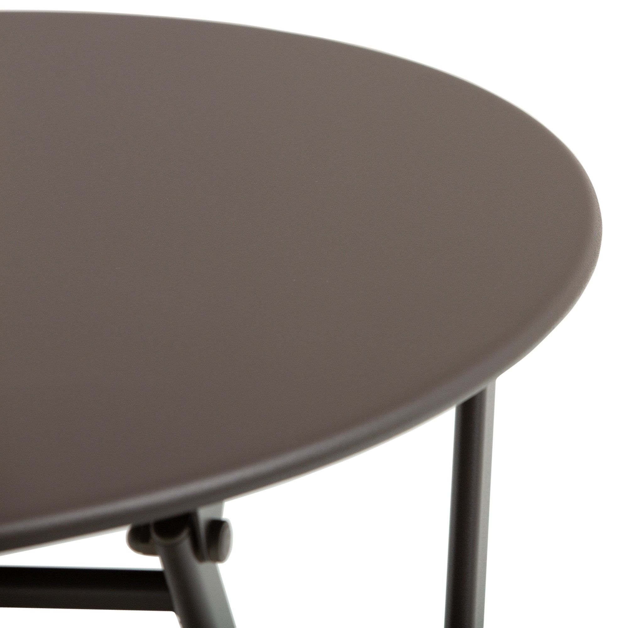 EasyComfort Tavolino con Sedie Pieghevoli in Acciaio Marrone, per Balcone, Terrazzo, Giardino