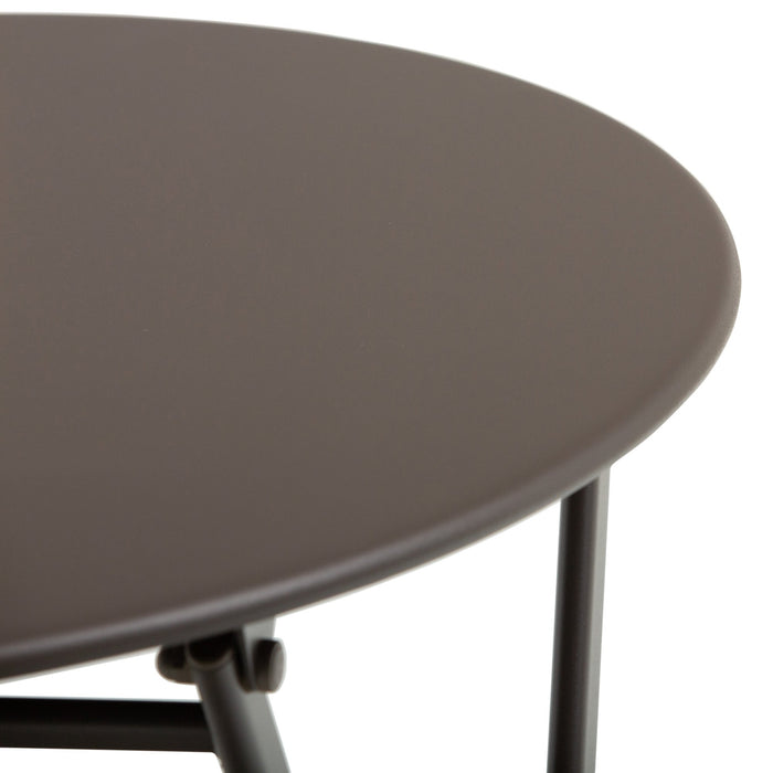 EasyComfort Tavolino con Sedie Pieghevoli in Acciaio Marrone, per Balcone, Terrazzo, Giardino