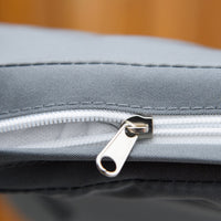 Easycomfort Set Mobili da Giardino in Rattan PE con 2 Sedie e Tavolino con Ripiano in Vetro, Grigio