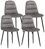 Set 4 Sedie 44x40x90 cm in Velluto Grigio