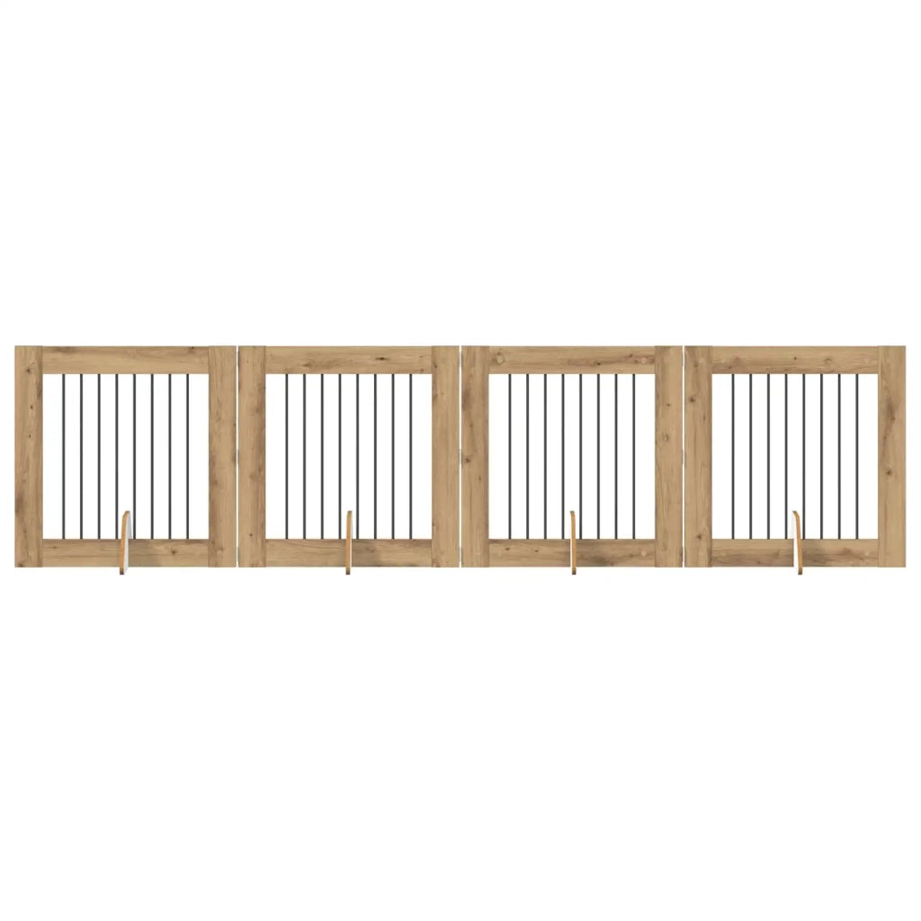 Cancello per cani con supporti 4 pcs Rovere Artigianale 892084