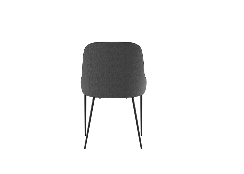Set 4 Sedie Ginevra 54x63x89 cm in Tessuto Easy-Clean Grigio Scuro