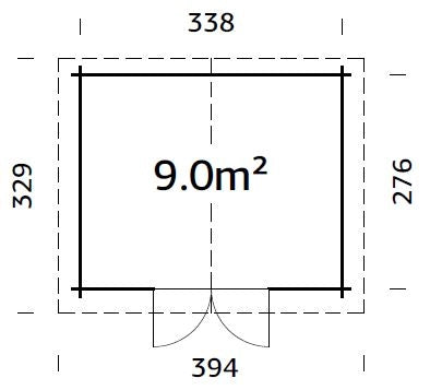 Casetta in legno impregnato Valentine B 358x296 cm