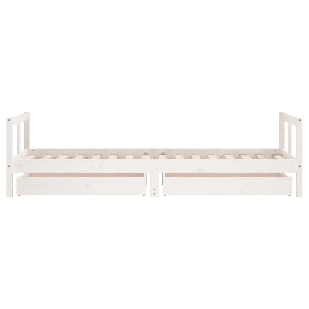 Giroletto Bambini con Cassetti Bianco 80x200cm Massello di Pino 834406