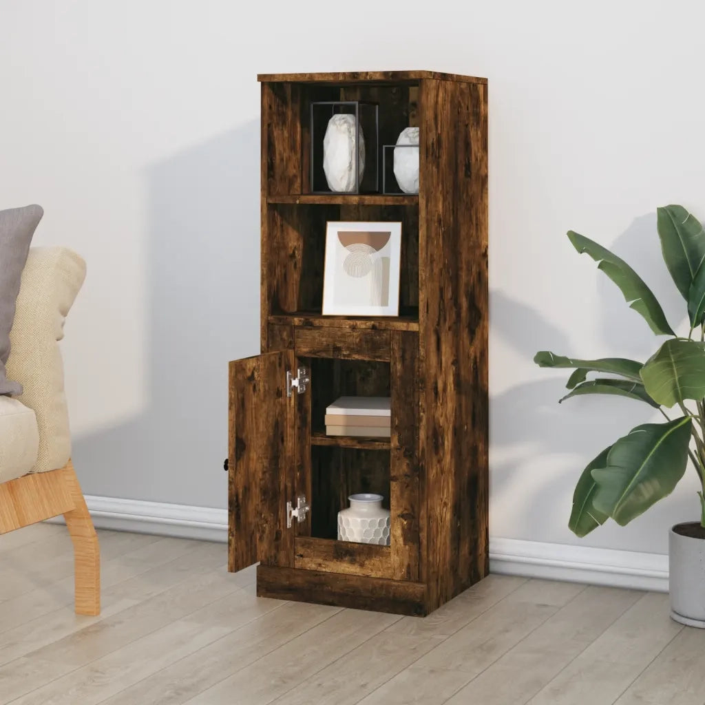 Credenza | Madia | Buffet da pranzo | Armadio da pranzo Rovere Fumo 36x35,5x103,5 cm in Legno Multistrato