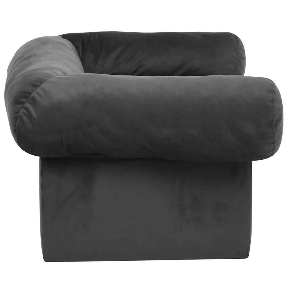 Divano per Cani con Cassetto Grigio Scuro 75x50x38cm in Peluche 171079