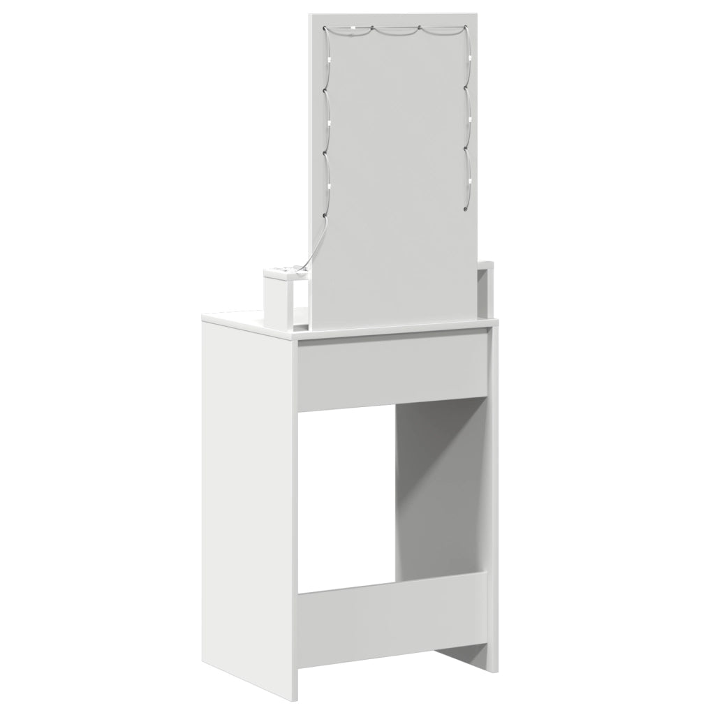 Toeletta vitaXL con luci LED Bianco 50x41x140 cm