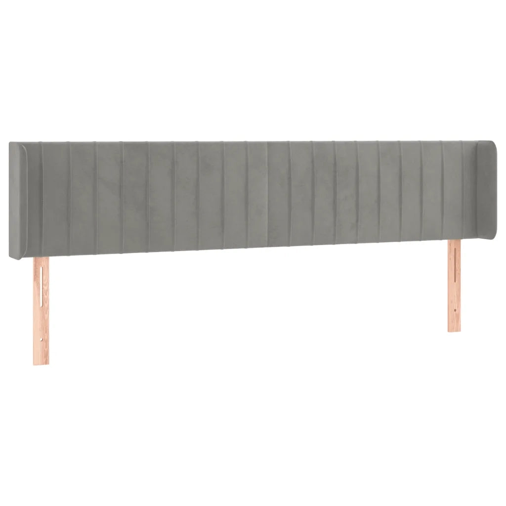 Testiera | Testata ad Orecchio Grigio Chiaro 163x16x78/88 cm in Velluto