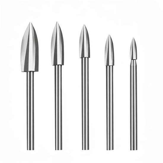 Kit di punzoni in acciaio per legno 5 pezzi - punzoni per legno/scultura - punzoni a snodo - punzoni 1/8 pollici - acciaio rapido - adatto per strumenti di trapano - kit di punzoni