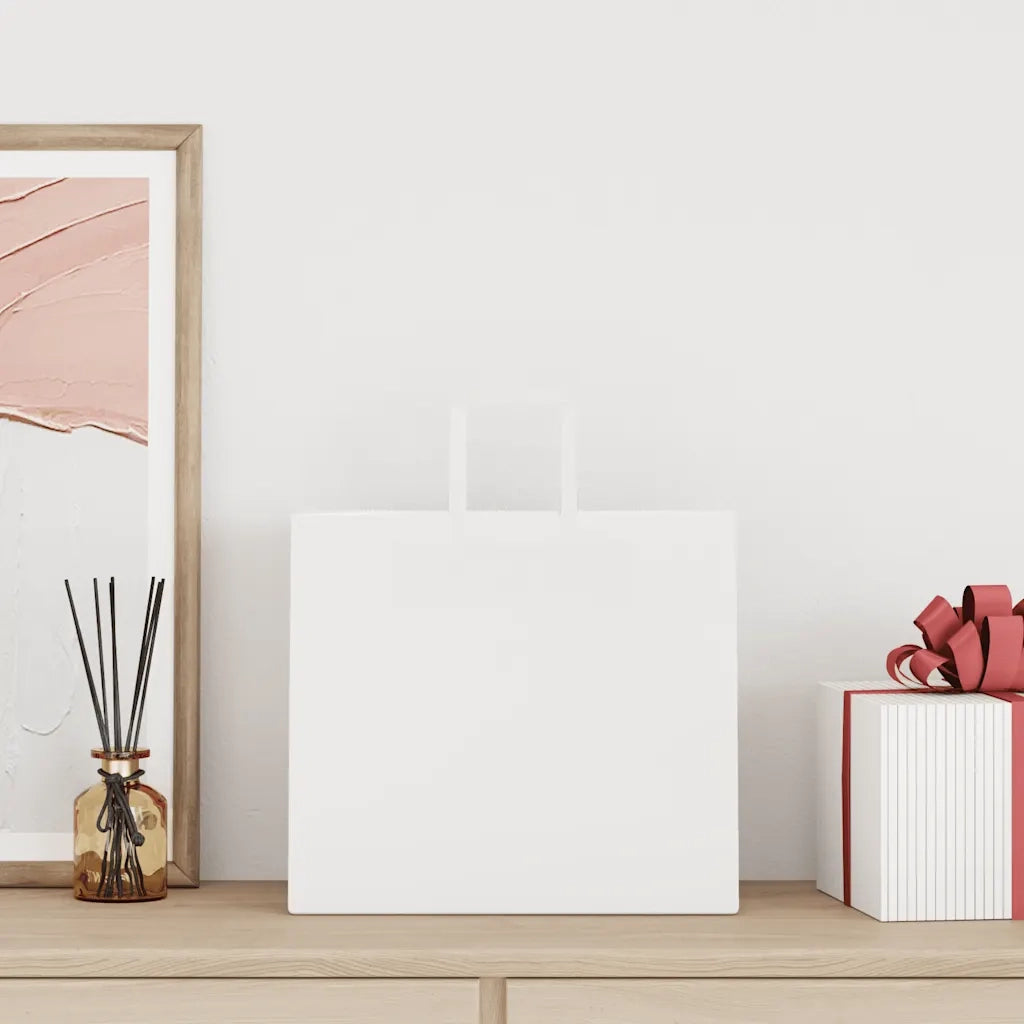 Sacchetti di Carta 250 pz con Manici Bianchi 32x22x28 cm