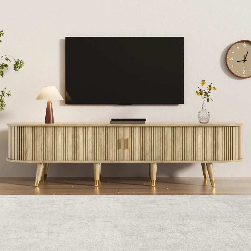 Cassettiera TV in MDF colore rovere lunghezza 175 cm