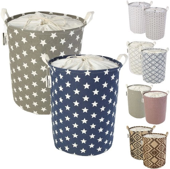 Due asciugamani pieghevoli con corda per appendere, classificatori per la lavanderia, asciugamani a pop-up, impermeabili in cotone, [2 pezzi, compatto 44,5 cm/medium]