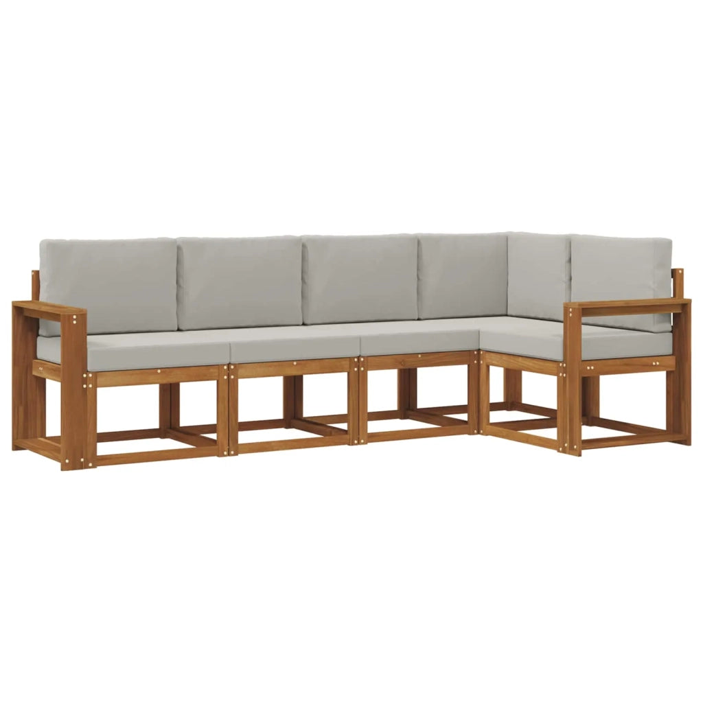 Set di divani da esterno 5 pcs Grigio Naturale e Chiaro 3366399