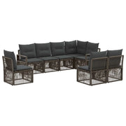 Set Divano da Giardino 8 pcs Grigio polyrattan 3435728